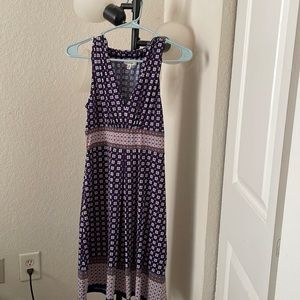 Max Studio blue patterned midi dress. Size extra small.
